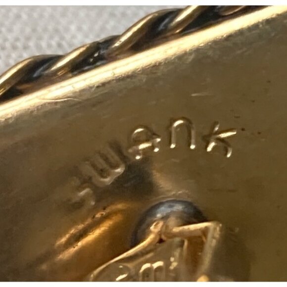 Vintage Swank Rembrandt Portrait Rectangular Cufflinks Gold Tone Art Lover - Picture 5 of 5